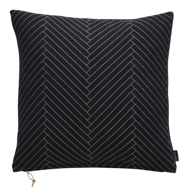 Oyoy Fluffy Herringbone Tyyny Musta 50x50 Cm