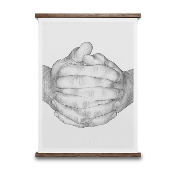 Paper Collective Folded Hands Juliste Harmaa