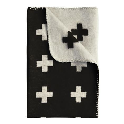 Pia Wallén Cross Blanket Huopa Iso Musta