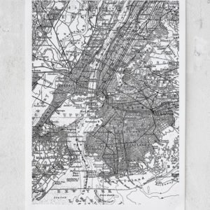 Rebel Walls Map Of N.Y. Juliste 50x70 Cm