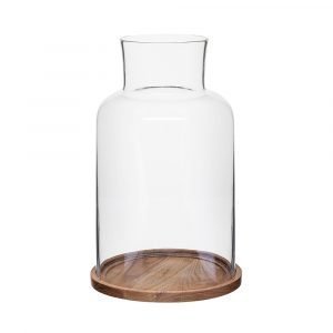Sagaform Oval Oak Kynttilälyhty M Tammi / Lasi