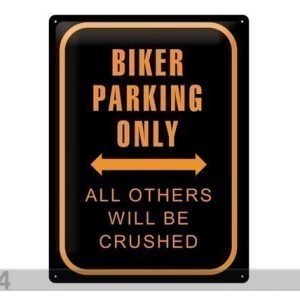 Sg Retrotyylinen Metallijuliste Biker Parking Only 30x40 Cm