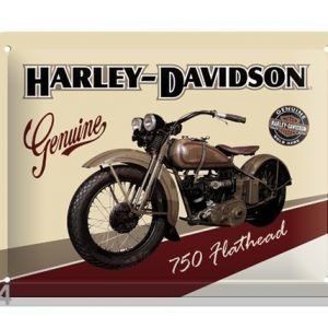 Sg Retrotyylinen Metallijuliste Harley-Davidson 750 Flathead 20x15 Cm