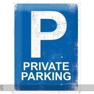 Sg Retrotyylinen Metallijuliste Private Parking 30x40 Cm