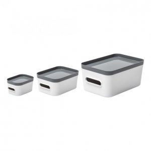 Smartstore Compact Säilytyslaatikkosetti Valkoinen / Harmaa 3-Paketti