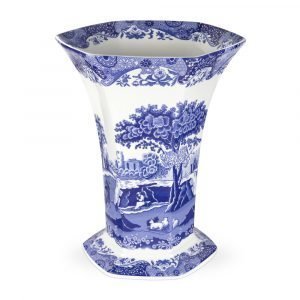 Spode Blue Italian Kuusikulmainen Maljakko 270 Mm