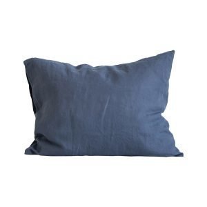 Tell Me More Washed Linen Tyynyliina Navy Blue 50x60 Cm 2-Pakkaus