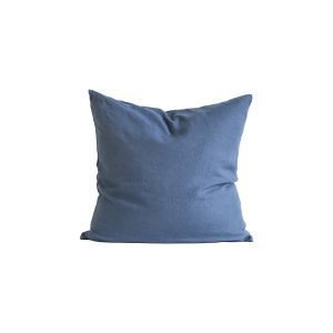 Tell Me More Washed Linen Tyynyliina Navy Blue 65x65 Cm