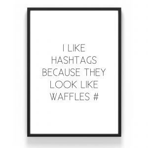 The Nordic Poster Text Waffles Juliste Musta 30x40 Cm