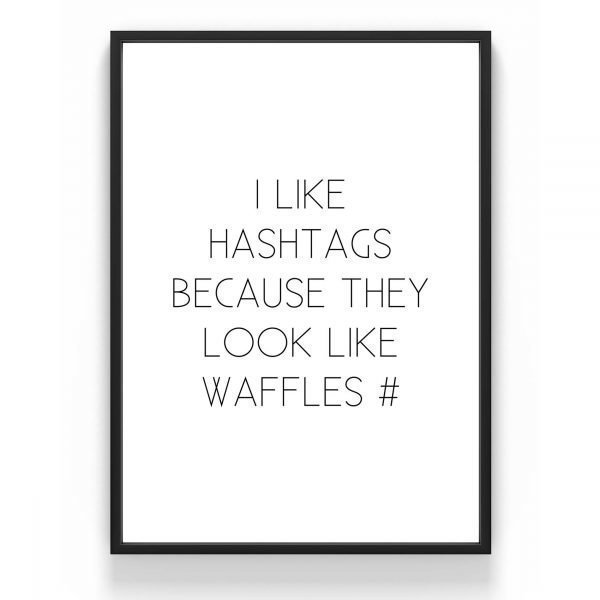 The Nordic Poster Text Waffles Juliste Musta 30x40 Cm