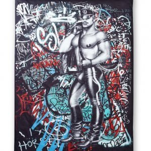 Tom Of Finland Back Alley Satiinipussilakana Punainen Turkoosi 150x210 Cm