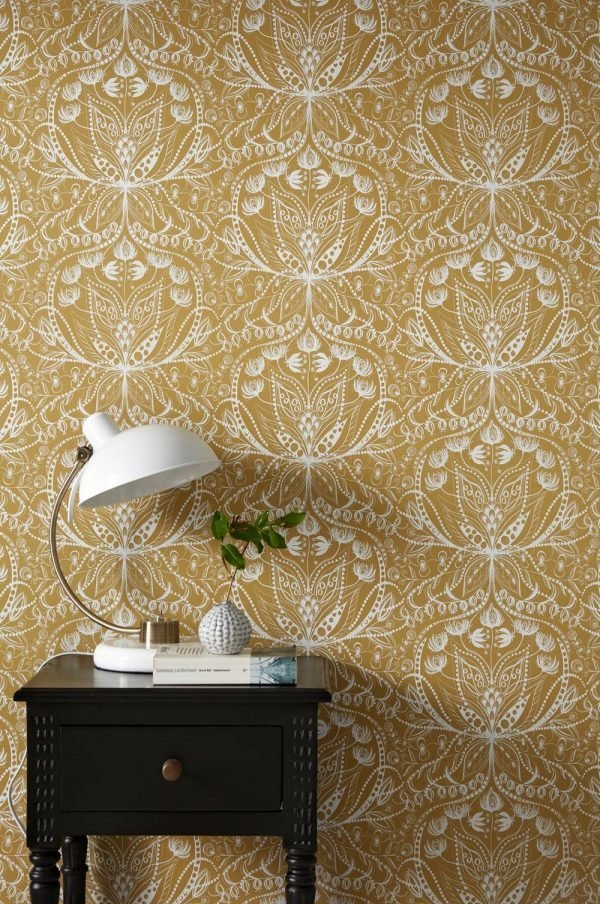 Wallpaper By Ellos Anna Lisa Tapetti Keltainen