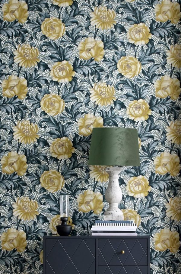 Wallpaper By Ellos Penelope Tapetti Keltainen