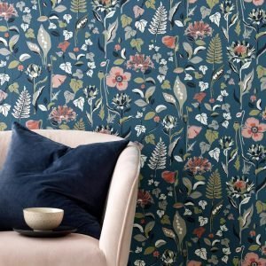 Wallpaper By Ellos Svea Tapetti Sininen