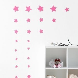 Wallpaper By Ellos Tähdet Seinätarra Neonroosa
