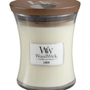 Woodwick Linen Tuoksukynttilä 12 cm
